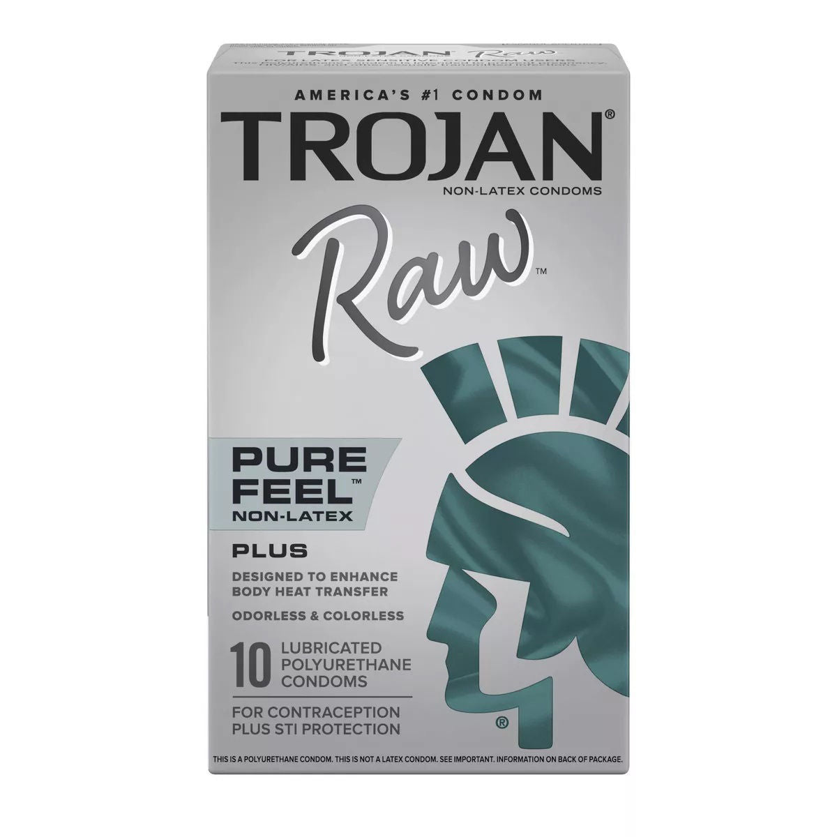Trojan Raw Non-Latex Condoms 10 Pack Ultra Thin Sensual Default Title Condoms