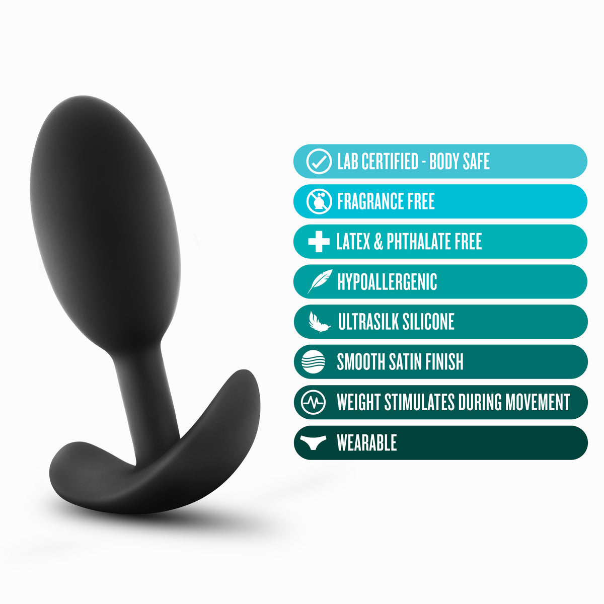 Anal Adventures Platinum Silicone Vibra Slim Plug Medium > Anal Range > Vibrating Butt Plugs