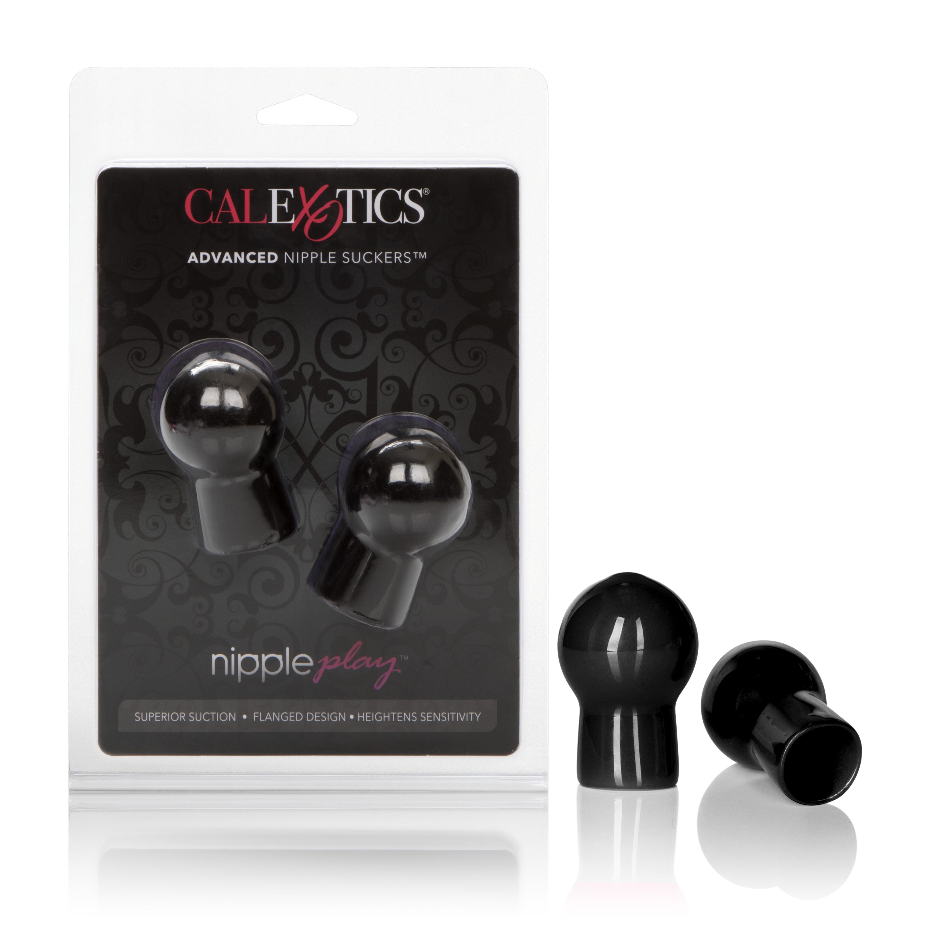 Nipple Play Advance Nipple Suckers Black PVC Mini Suckers 2.25 Inch x 1 Inch Nipple Stimulators