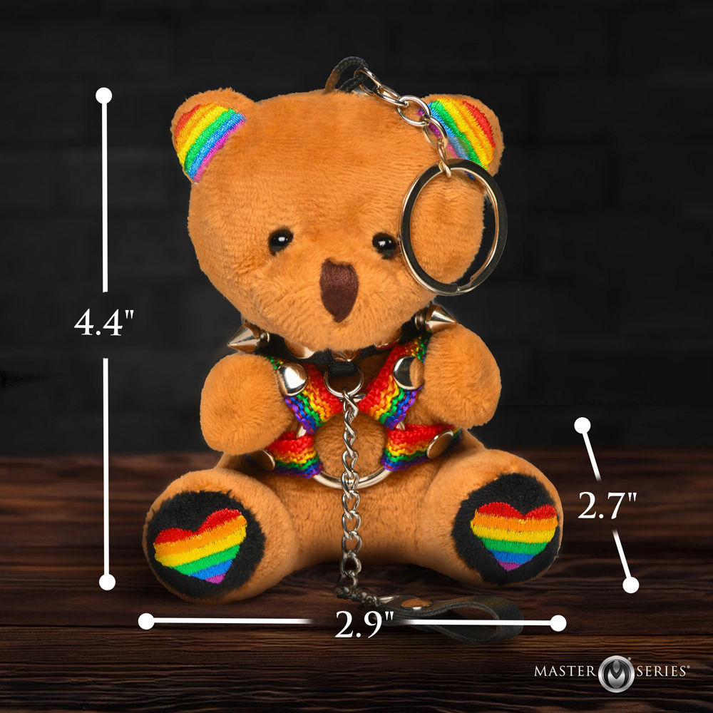 Pride Bear Keychain with Rainbow Ears for Bags and Keys Key Chains
