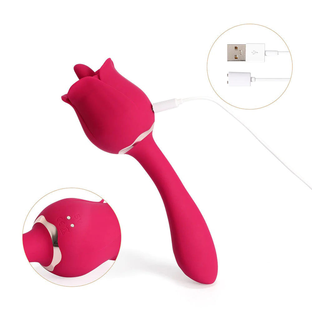 Rhea Rose Clit Licking Tongue Vibrator and G Spot Massager Suction Stimulator