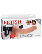 Fetish Fantasy 9 Inch Vibrating Hollow Strap-On with Balls Flesh > Dildos > Hollow Strap Ons