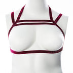 Gender Fluid Sugar Coated Harness S-L Metallic Raspberry Stretch Chest Harness > Clothes > Womens Harnesses