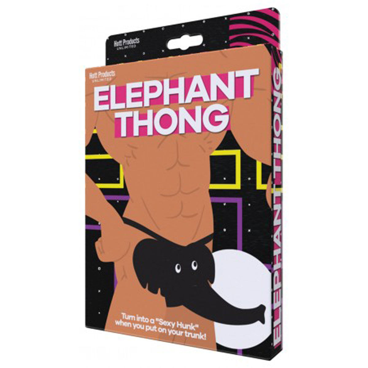 Elephant Thong Mens Lingerie Black Stretch Cotton One Size Black Mens Thongs