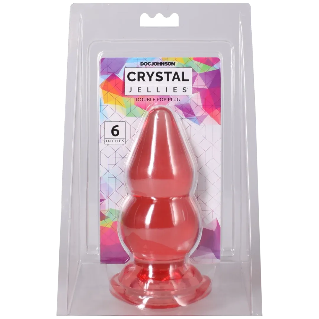 Crystal Jellies Double Pop Plug – Phthalate-Free Silicone 6 Inch Butt Plug Pink > Anal Range > Butt Plugs