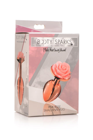 Pink Rose Gold Small Anal Plug with Delicate Flower Design Gold > Anal Range > Jewel Butt Plugs