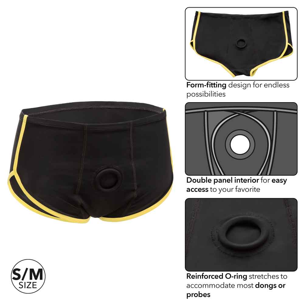 Boundless Black and Yellow Harness Brief for Men Large XL Harnesses & Strap-Ons