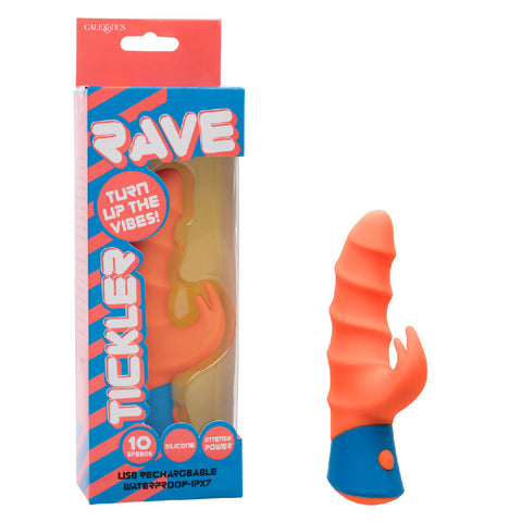 Rave Tickler Orange Silicone Dual Massager for Intimate Fun