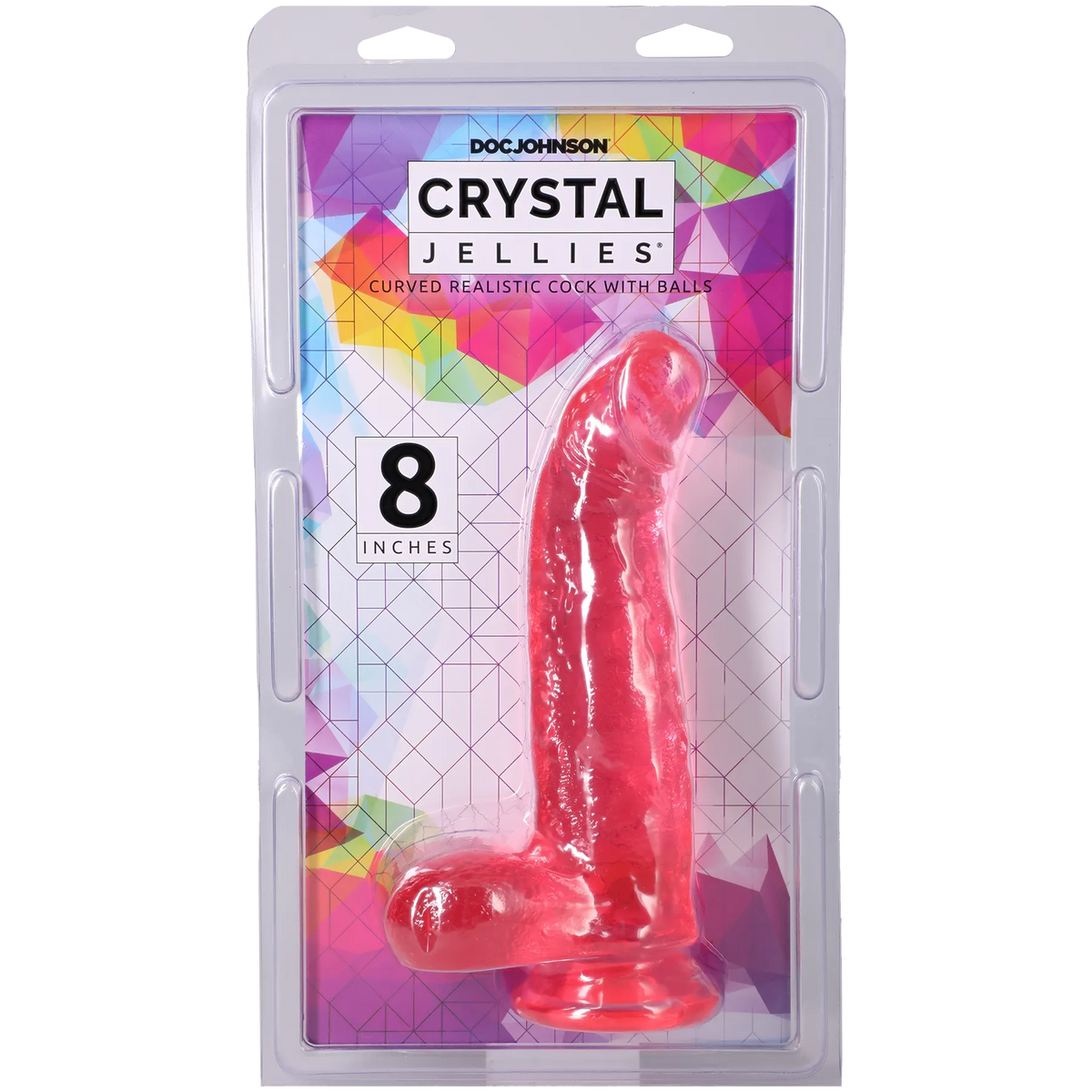 Crystal Jellies Curved Cock With Balls – 8 Inch Silicone Dildo > Dildos > Realistic Dildos