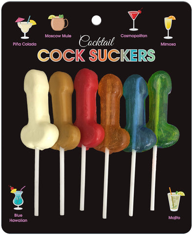 Cocktail Cock Suckers 6 Piece Set Adult Candy Treat Multi