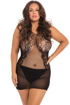 Lace Fantasy Black Mini Dress Curvy Lingerie Size 1X to 3X > Clothes > Dresses and Chemises