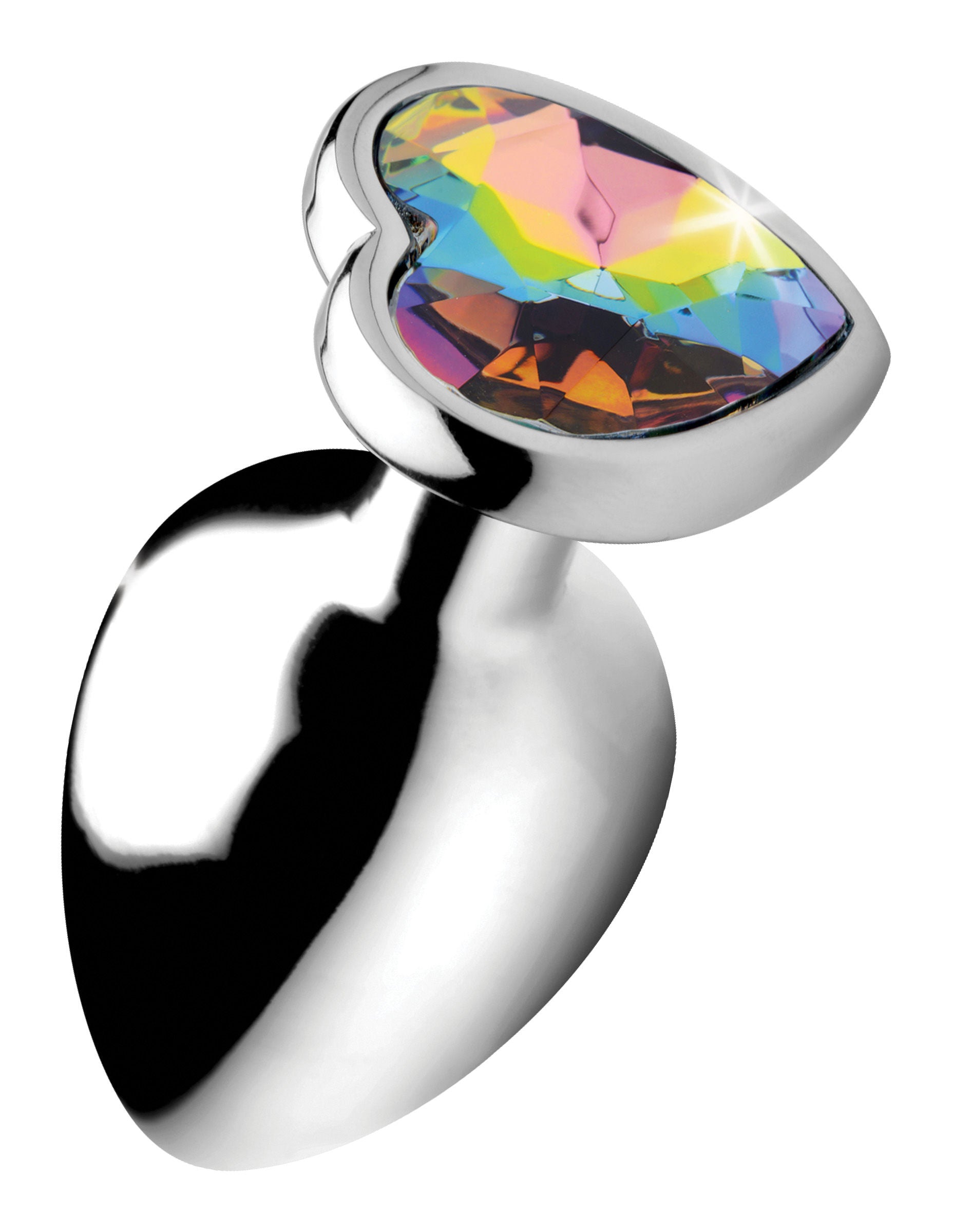 Rainbow Prism Heart Large Anal Plug with Dazzling Gem Design Multi > Anal Range > Jewel Butt Plugs