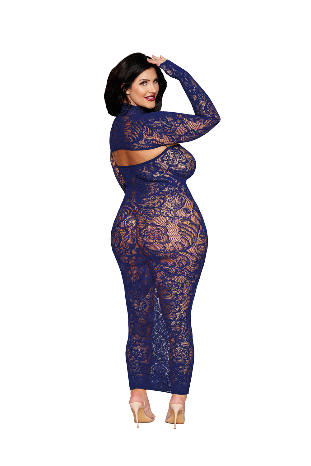 Dreamgirl Bodystocking Gown and Shrug Set in Eclipse Color > Clothes > Bodies and Playsuits