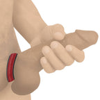 Adjustable Leather Cock Ring with Velcro Closure Red > Clothes > Mens Leather