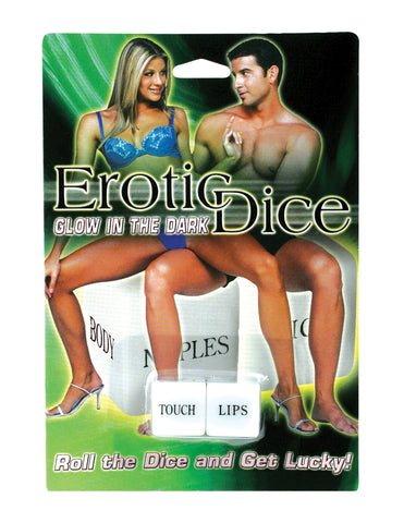 Glow in the Dark Erotic Dice Set for Adult Intimacy Games White Games