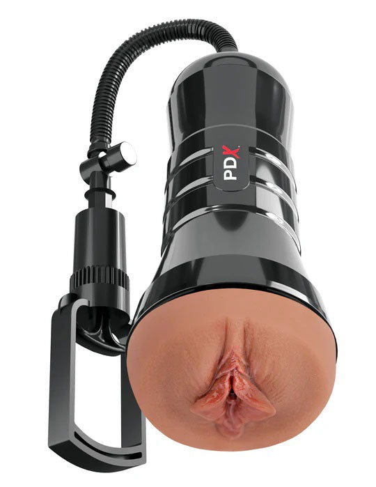 PDX Extreme Wet Pussies Super Sucker XXL (Brown) – Extra-Large Stroker Masturbation Aids for Males