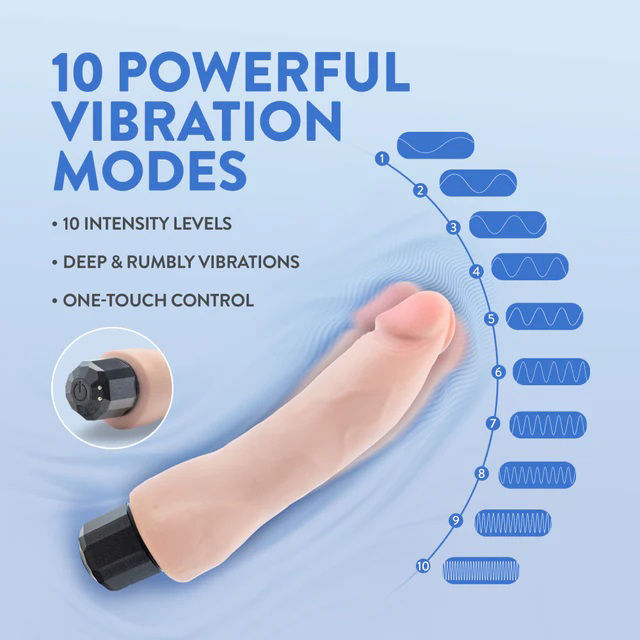 Au Naturel Vanilla Ice Bendable Vibrating Dildo Beige 8.75 Inch DONGS Vibrating