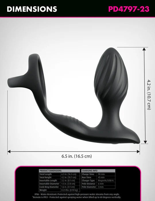 Anal Fantasy Elite Collection Ass-Gasm Gyro-Milk Pro (Black) – Prostate Massager Prostate Tools