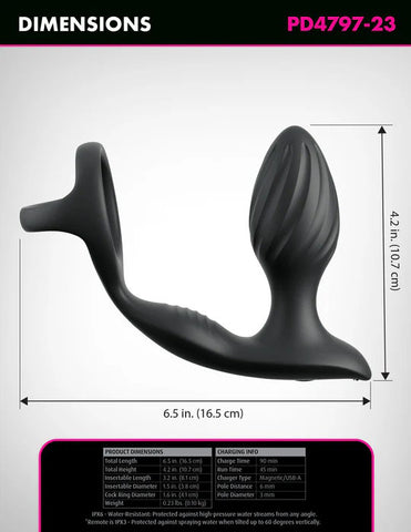 Anal Fantasy Elite Collection Ass-Gasm Gyro-Milk Pro (Black) – Prostate Massager Prostate Tools