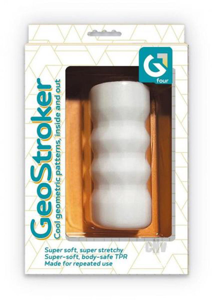GeoStroker 4 White Masturbation Sleeve Soft Stretchable Toy White Strokers - Manual
