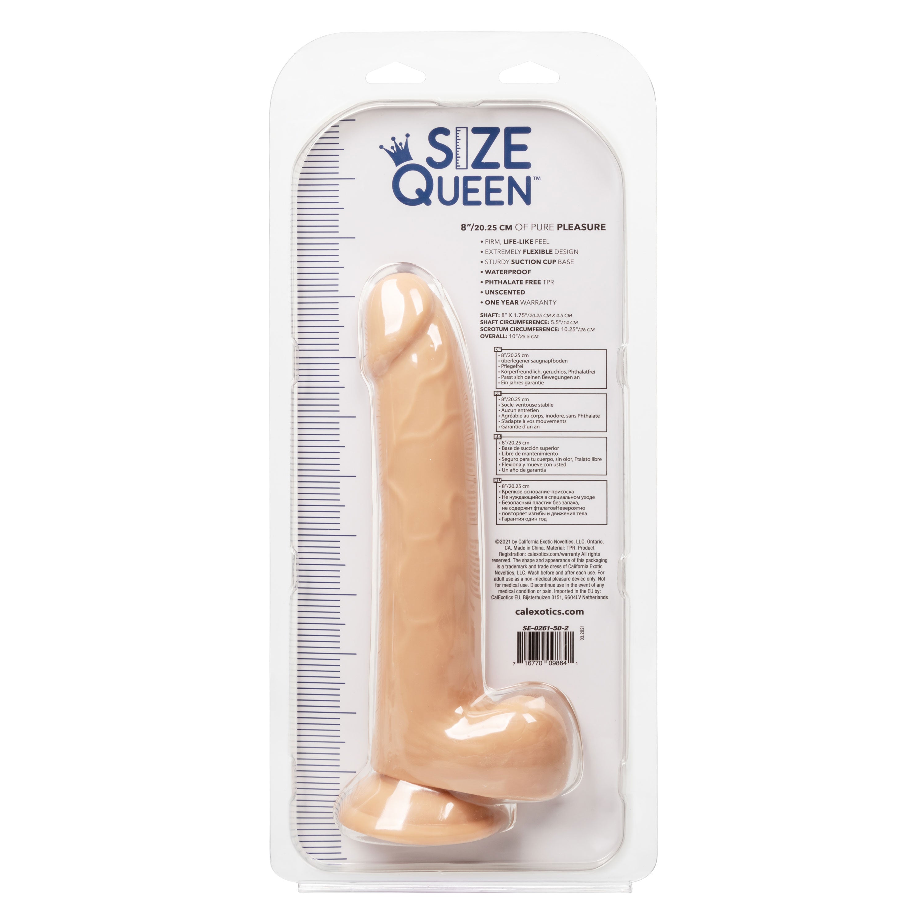Size Queen 8 Inch Realistic Dong in Ivory for Adult Pleasure Beige Dongs Realistic