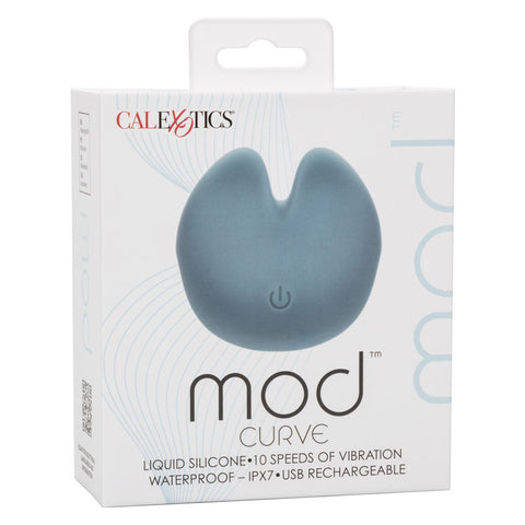 Mod Curve Dual Vibrating Massager Blue Rechargeable Vibrator Blue Finger Stimulator