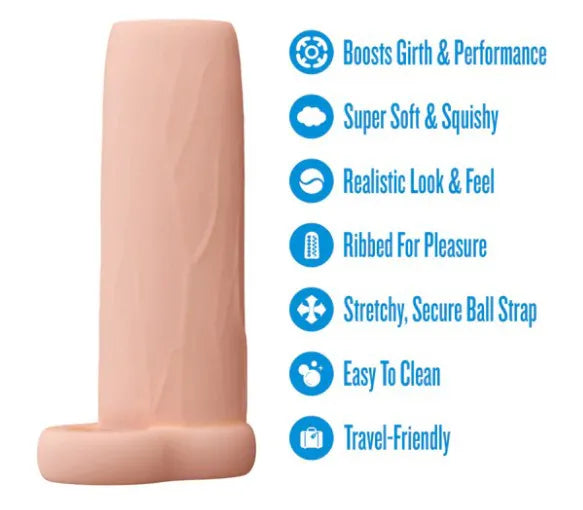 Performance Enhancement Sleeve 4.25 Inch – Soft Flexible Penis Extender Sleeve > Sex Toys For Men > Penis Sleeves