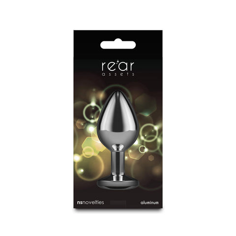 Rear Assets Silver Medium (Yellow Gem) Lightweight Chrome-Plated Aluminum Anal Plug > Anal Range > Jewel Butt Plugs