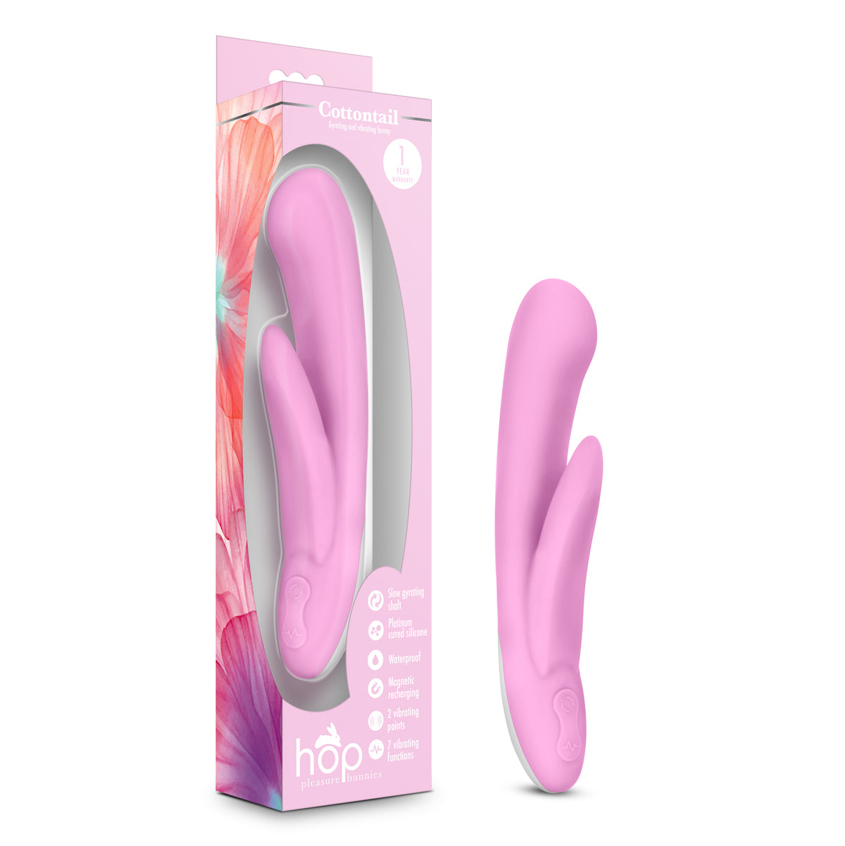 Hop Cottontail 8.25 Inch Rabbit Vibrator with G-Spot and Clitoral Stimulator > Vibrators > Ladies > Rabbit