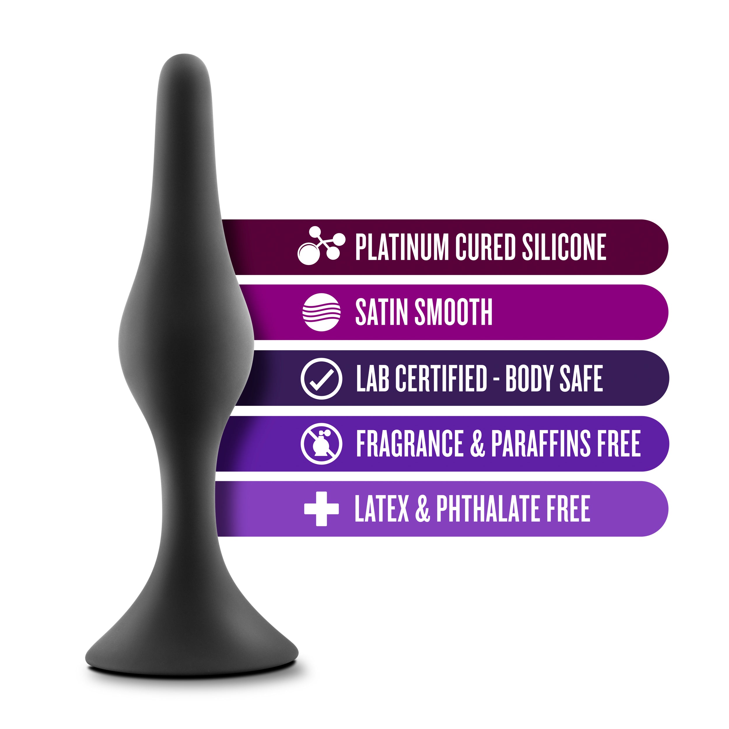 Luxe Beginner Small Anal Plug Black for Gentle Exploration Butt Plugs