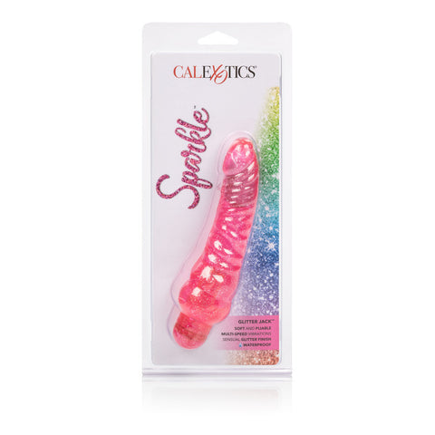 Sparkle Glitter Jack Blue Textured Vibrator with Multi-Speed Pink Vibrators