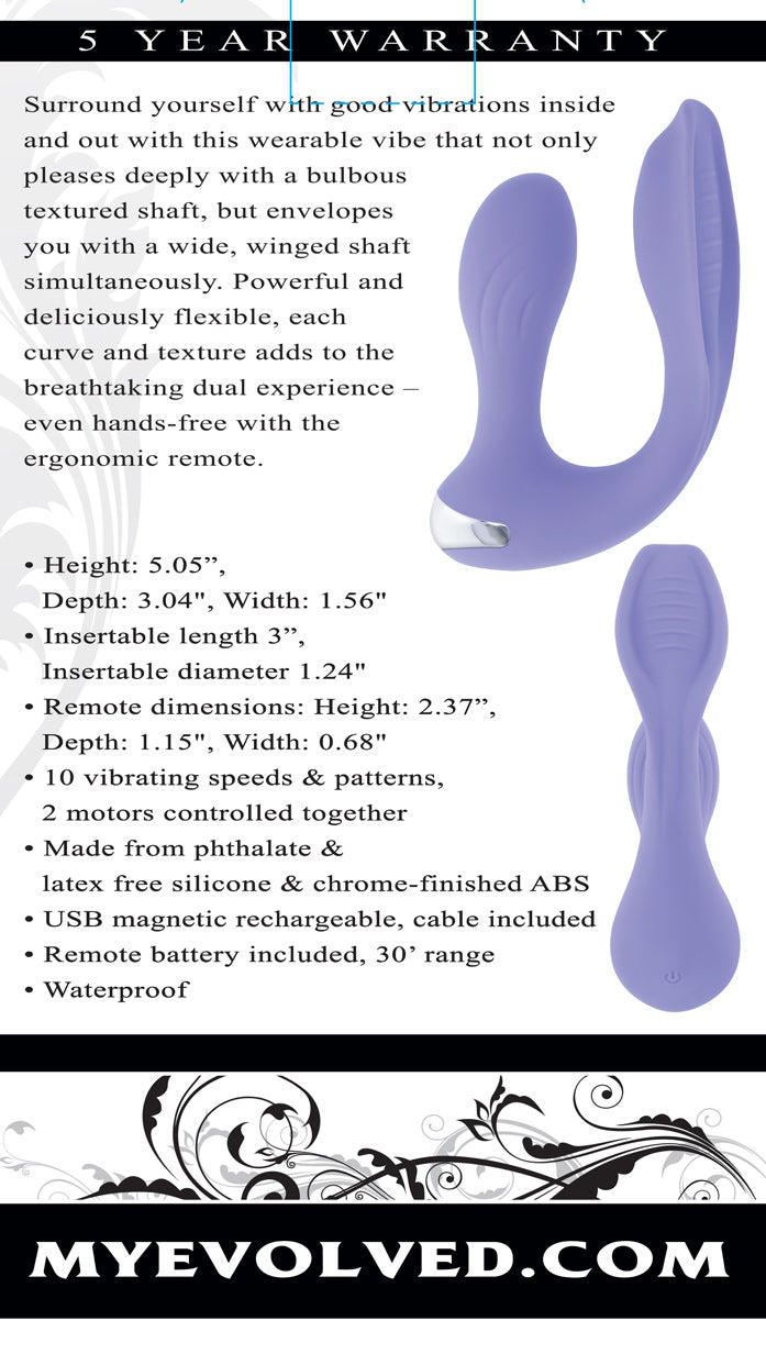 Evolved EVERY WAY PLAY Wearable Vibe 12.8 cm Waterproof Purple Panty Vibrators
