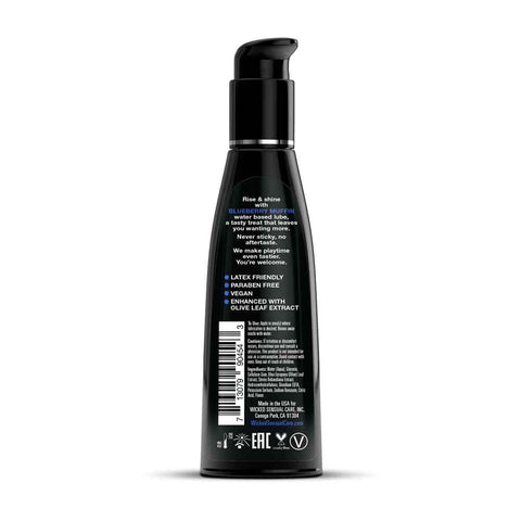 Wicked Aqua Blueberry Muffin Water Based Lubricant 120 Milliliters 4 Ounces Flavoured Lube
