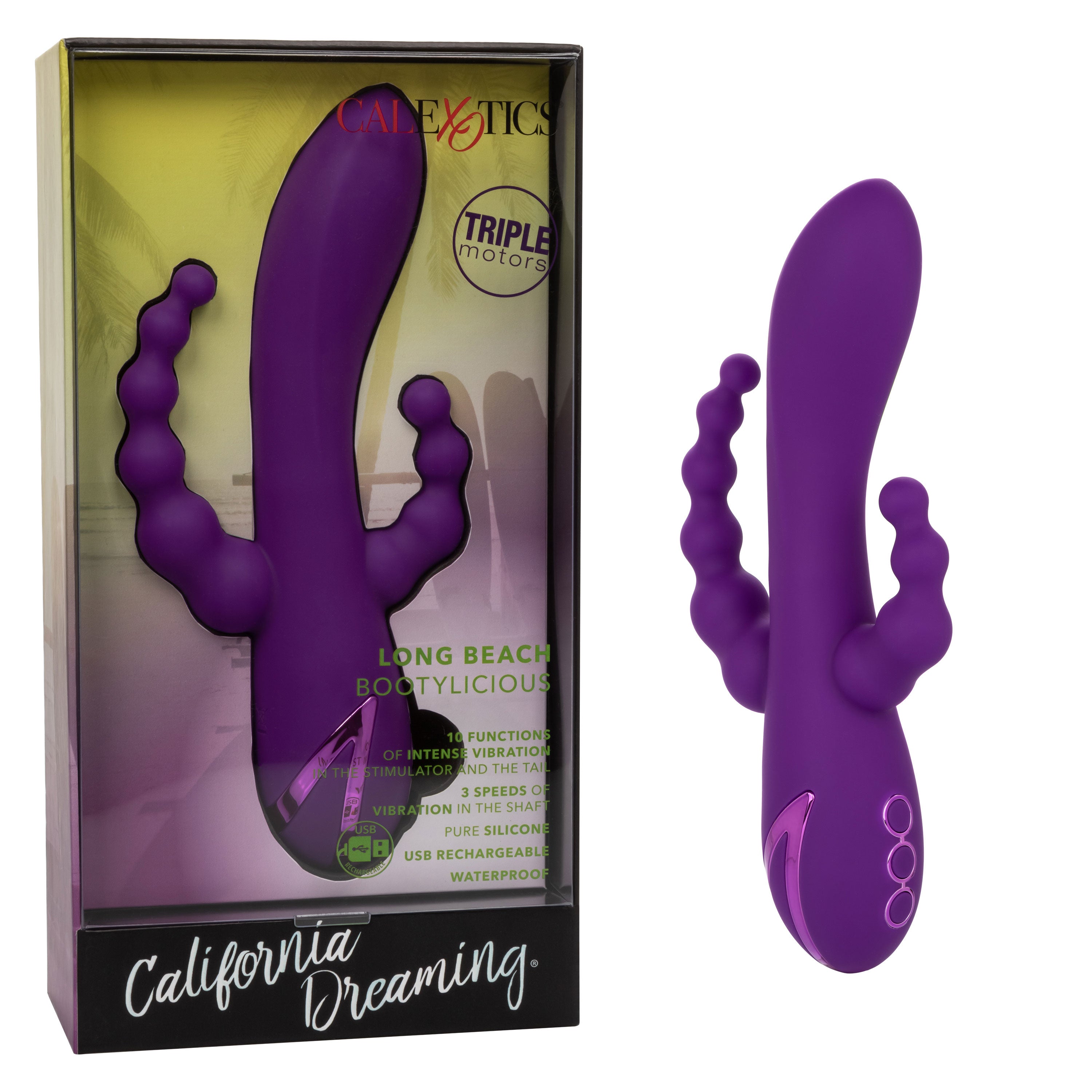 California Dreaming Long Beach Bootylicious Vibrator VIBRATORS-RABBIT-MULTI