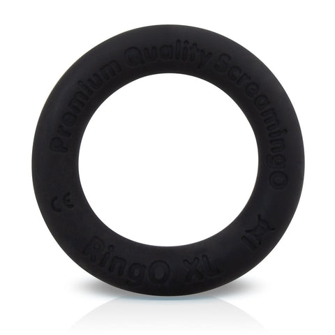 RingO XL Liquid Silicone Cock Ring in Black by Screaming O Black COCK RINGS