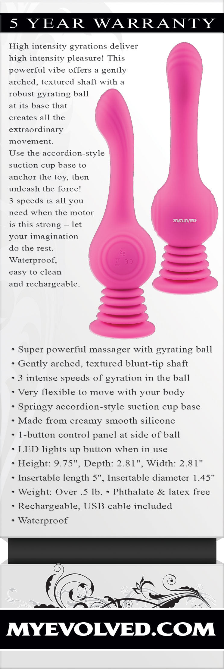 Evolved GYRO VIBE - Super Vibrator 24.8 cm Waterproof > Vibrators > Standard Vibrators