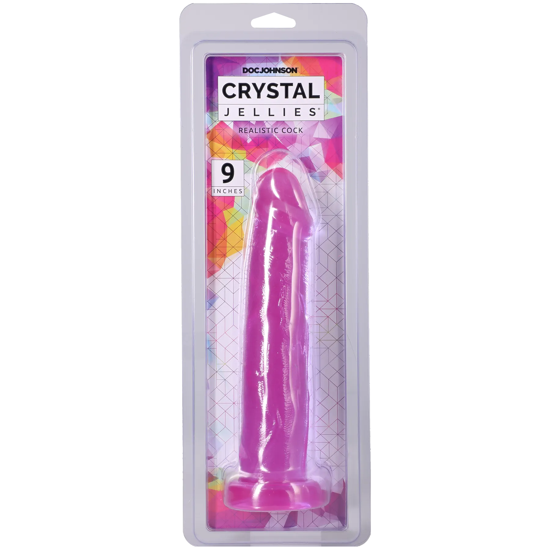 Crystal Jellies 9 Inch Realistic Dildo Suction Cup Base Purple > Dildos > Realistic Dildos
