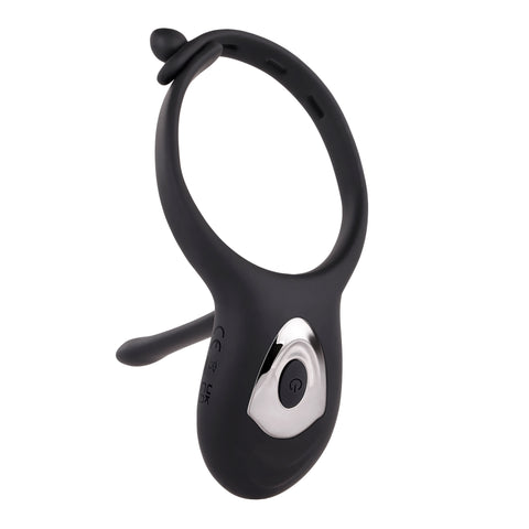 Adjustable Black Vibrating Cock Ring with Dual Motors and Remote Cock Rings Vibrating