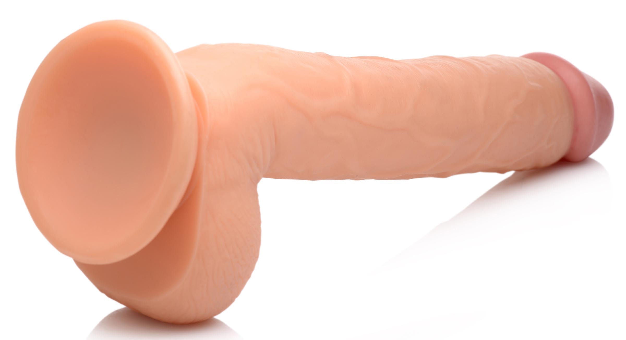 Long Logan 10 Inch Light Dildo With Balls – Body-Safe Suction Cup Dildo > Dildos > Large Dildos