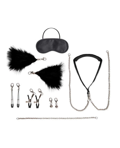 Lux Fetish 12-Piece Interchangeable Collar and Nipple Clips Set (Black) – Fetish Accessories > Sex Toys > Nipple Clips