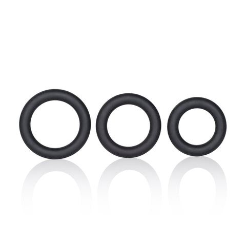 Dr Joel Kaplan Silicone Support Rings Set in Black for Men COCK RING Set
