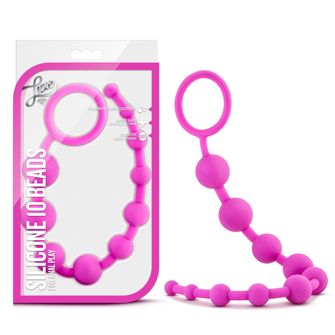 Luxe Silicone 10 Beads Pink 12.5 Inch Anal Toy > Anal Range > Anal Beads