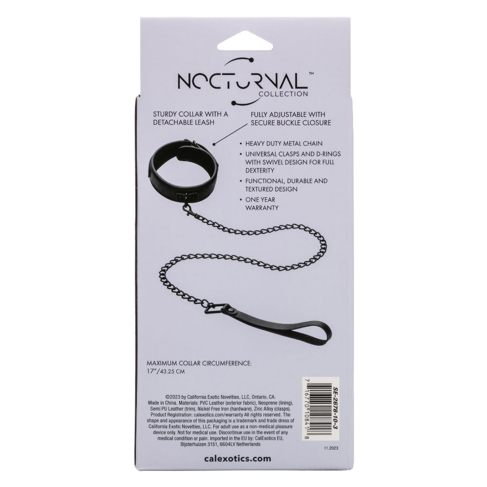Nocturnal Collection Black Collar and Leash Set for Adults > Bondage Gear > Collars