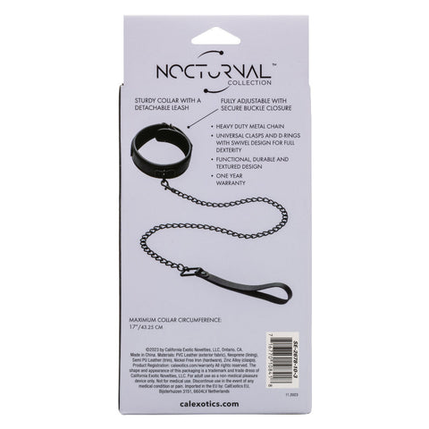 Nocturnal Collection Black Collar and Leash Set for Adults > Bondage Gear > Collars