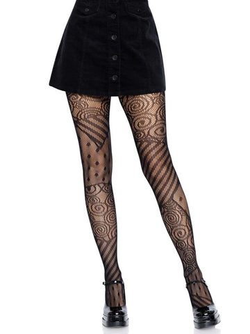 Doll Net Tights Black One Size Fishnet Patterned Hosiery Black Hosiery