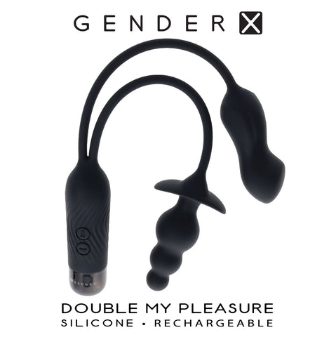 Double My Pleasure - Black Black Anal Toys & Stimulators