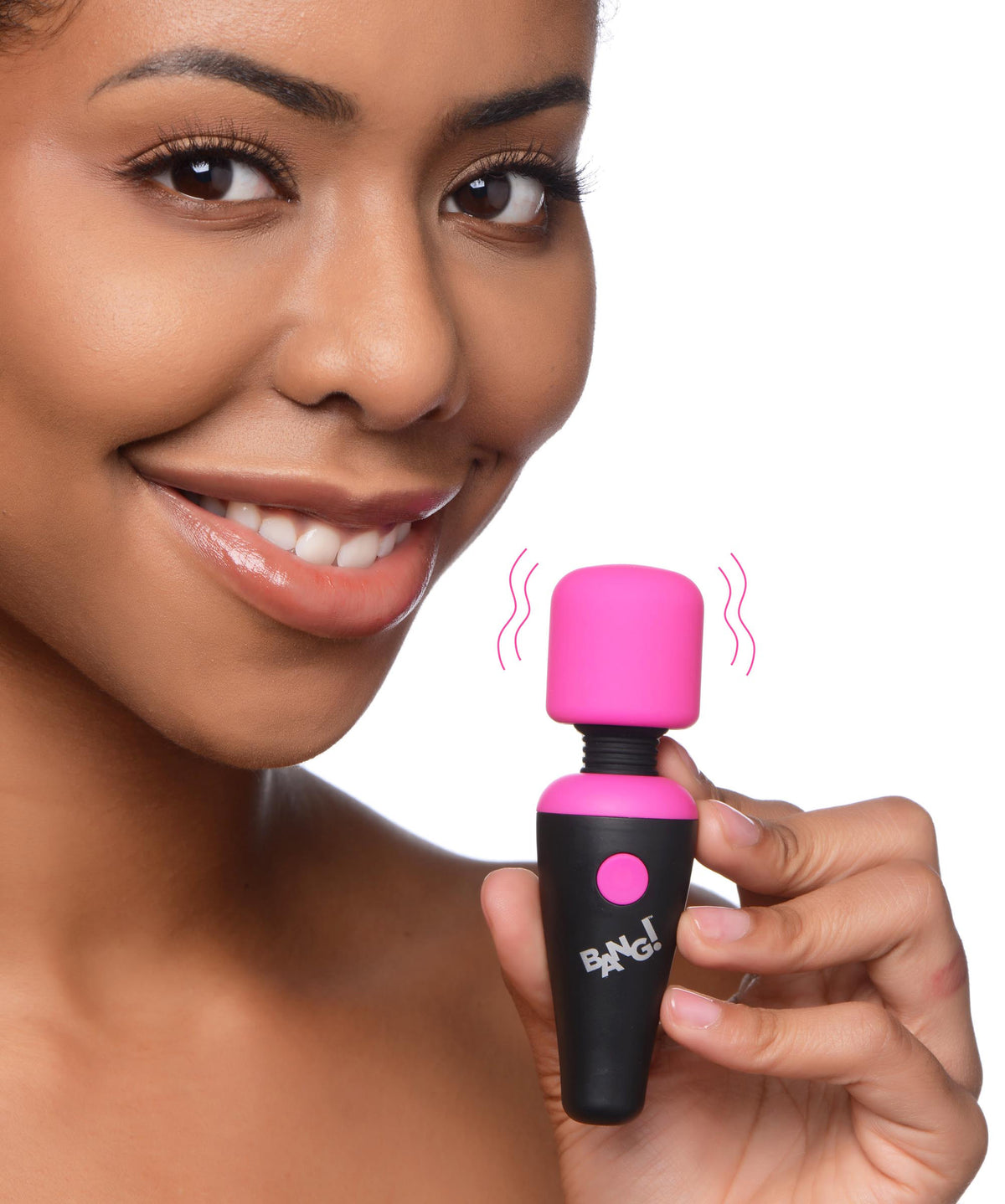 Bang 10X Vibrating Mini Silicone Wand Pink with Flexible Neck and Rechargeable Pink Small > Sex Toys > Mini Massagers