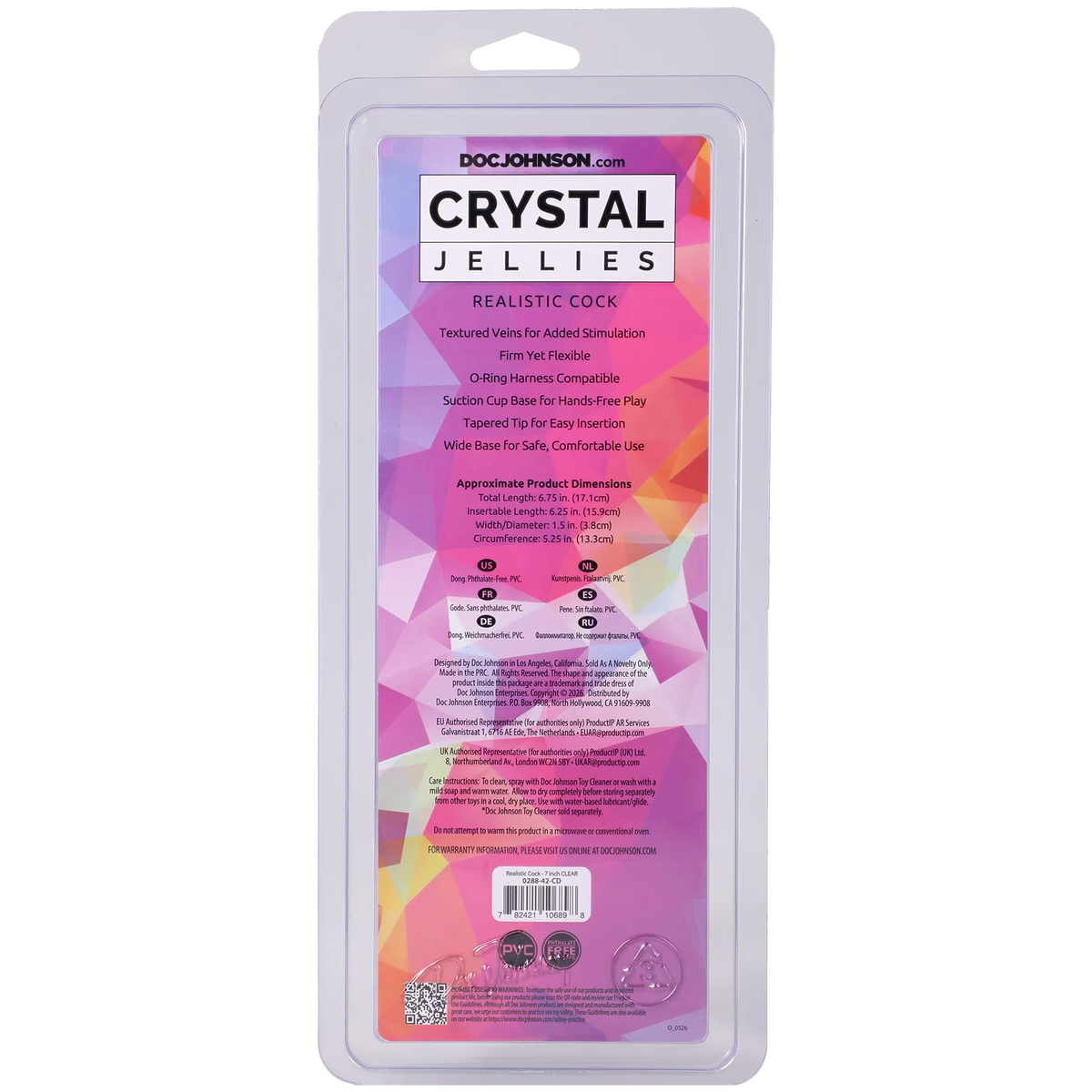 Crystal Jellies 7 Inch Realistic Cock > Dildos > Realistic Dildos