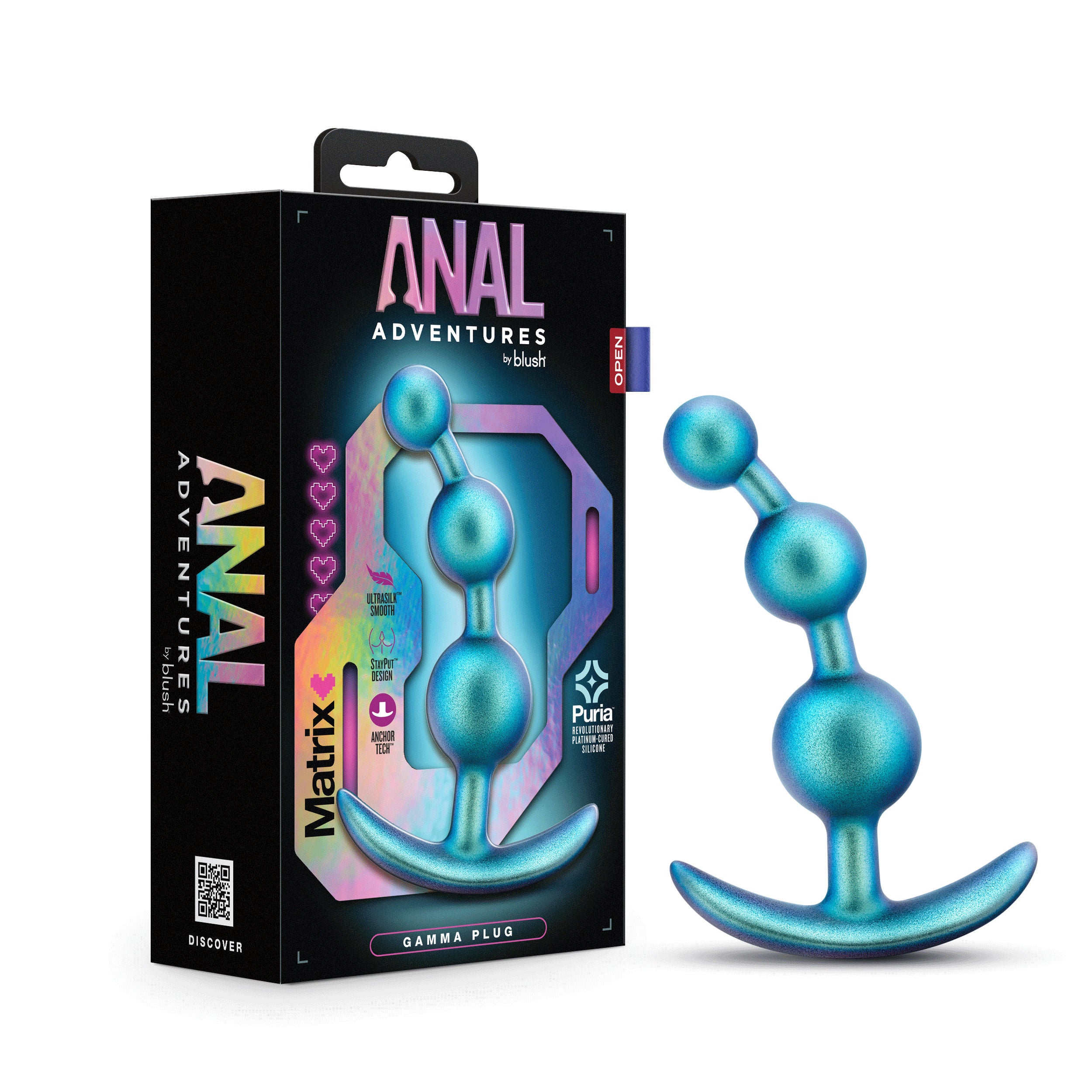Anal Adventures Matrix Gamma Teal Anal Plug for Intense Pleasure > Anal Range > Anal Beads