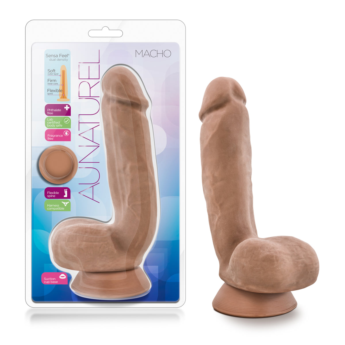 Au Naturel Macho Realistic Dual Density Latin 6.5" Insertable Dildo > Dildos > Realistic Dildos